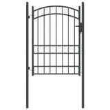 Fence Gate EMMEN 170 x 100 cm Powder-coated steel Grey Lockable 42008975