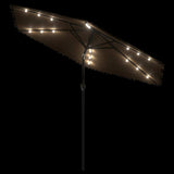 Garden Parasol with LEDs and Steel Pole Brown 288x288x225 cm 4005121