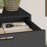 Garden Storage Cabinet Black 105x55x113 cm Poly Rattan 365563