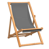 Beach Chair Grey Teak wood Standard Multi-Position Backrest 47415