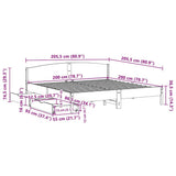 Bed Frame without Mattress Wax Brown 200x200 cm Solid Wood Pine 3301817