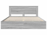 Bed Frame with Drawer Grey Sonoma 160 x 200 cm Engineer Wood 3410166