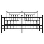 ZNTS Metal Bed Frame without Mattress with Footboard Black 183x213cm 353560