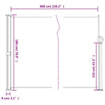 Retractable Side Awning Anthracite 180x600 cm 4004548