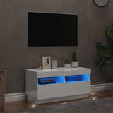TV Cabinet with LED Lights High Gloss White 80x35x40 cm 804451