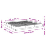 ZNTS Bed Frame without Mattress Concrete Grey 200x200 cm 3281164