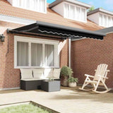 Retractable Awning Black 350 x 250 cm Fabric and Metal 3330335