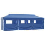 Folding Pop-up Party Tent with 8 Sidewalls 870x291x315 cm Blue 44979