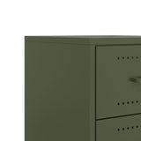 ZNTS Bedside Cabinet Olive Green 36x39x43.5 cm Steel 846634