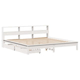 Bookcase Bed without Mattress White 200x200 cm Solid Wood Pine 3309798