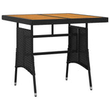 Outdoor Dining Set Black PE rattan, steel, solid acacia wood 3120087