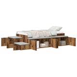 Storage Bed Frame with Storage Old Wood 80 cm Engineered Wood 3335579