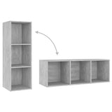 TV Cabinets 2 pcs Concrete Grey 107x35x37 cm Engineered Wood 3079938