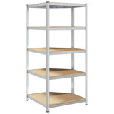 Corner Shelf with Shelf Silver 90 x 90 x 198 cm Engineered Wood 42002772