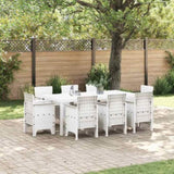 Garden Dining Set 9 pcs White Polypropylene 3378583