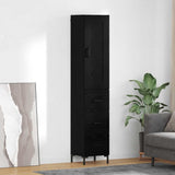Highboard Black Oak 34.5 x 34 x 180 cm Engineered Wood 3416061