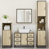 4 Piece Bathroom Furniture Set Sonoma Oak Engineered Wood 3301201