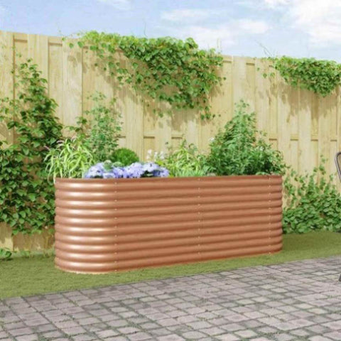 Garden Raised Bed Brown 240 x 80 x 81 cm Steel 42011327