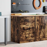 ZNTS Garage Storage Cabinet Smoked Oak 60x51x85 cm Solid Wood Pine 860602