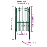 ZNTS Fence Gate with Spikes Steel 100x175 cm Green 146386