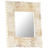 321632 Mirror White 50x50 cm Solid Mango Wood