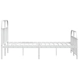 Metal Bed Frame without Mattress with Footboard White 150x200cm 353704