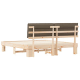 Bed Frame with Upholstered Headboard Taupe 200 x 200 cm 3398067
