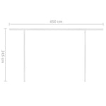 ZNTS Manual Retractable Awning with Posts 5x3 m Yellow and White 3069978
