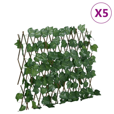 Artificial Grape Leaf Trellis Expandable Green 5 pcs 190x60 cm 366583