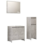 ZNTS 3 Piece Bathroom Furniture Set Concrete Grey Engineered Wood 3056929
