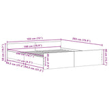 Bed Frame without Mattress Black Oak 180x200 cm Engineered Wood 3329322