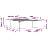 Bed Frame without Mattress Smoked Oak 140x190 cm 3209734