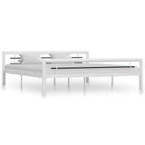 Bed Frame White and Black Metal Super King Durable Bed Frame 284549