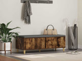 Hall Bench with Cushion with Door Smoked Oak 100 x 38 x 46 cm 891540