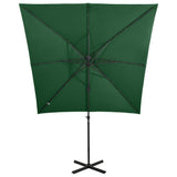 Cantilever Garden Parasol Green Polyester, Aluminium Large 312321