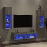 6 Piece TV Wall Units with LED Grey Sonoma Engineered Wood 3216620