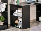 120cm Computer Desk, Wooden PC Laptop Table with 6-Tier Storage Bookshelves, Home Office Working T3398P344792