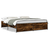 Bed Frame without Mattress Smoked Oak 200x200 cm 3279869