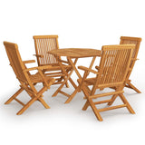 ZNTS 5 Piece Garden Dining Set Solid Teak Wood 3059582