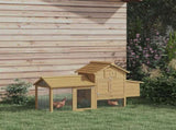 Small Chicken Coop with Run Hen House Poultry Coops Cages Nesting Box Wood 150.5 x 54 x 87cm T3398P347608