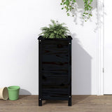 Garden Planter Black 40x40x78 cm Solid Wood Pine 825279