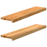Window Sills 2 pcs Light Brown 90x20x2 cm Solid Wood Oak 4009135