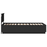 Bed Frame with Headboard Black 90 x 200 cm Engineered Wood 3408209