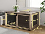 Dog Crate Furniture with Sliding Door for XL Dogs, Brown T3398P349637