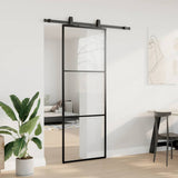 Sliding Door with Hardware Set Black 76x205 cm ESG Glass 3375901