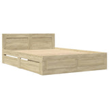 Bed Frame with Headboard without Mattress Sonoma Oak 140x190 cm 3295592