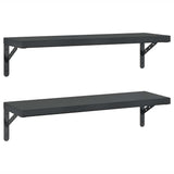 Wall Shelves 2 pcs 75x23.5 cm Black Stainless Steel 3214516