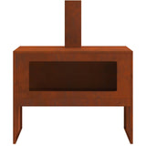 Fire Pit Brown 80 x 50 x 96 cm Weathering Steel 858937