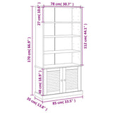 Bookcase VIGO Grey 85x35x170 cm Solid Wood Pine 353198