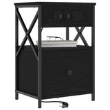 Bedside Cabinet 2 pcs Black Oak 40 x 31 x 60 cm Engineered Wood 859491